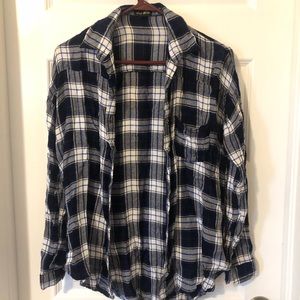 Black, Blue and White Plaid Flannel